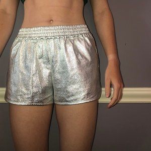 Express Silver Metallic Shorts